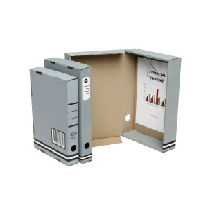 BOX FILE  A4 S/FITTING 44MM GREY