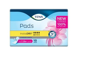 TENA PADS EXTRA LONG LENGTH (10) - 760543 - CARTON OF 60 (6 X 10)