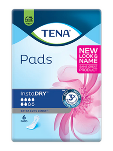 TENA PADS INSTADRY EXTRA LONG LENGTH - 760946 - CARTON OF 36 (6 X 6)