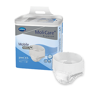 MOLICARE PREMIUM MOBILE 6D X-SMALL - (WAIST/HIP: 45-70CM) 1361ML - CARTON 56 - 9158405