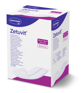 ZETUVIT STERILE DRESSING 10CM X 10CM (BOX OF 25) - 413701 ZETUVIT STERILE DRESSING 10CM X 10CM (BOX OF 25) - 413701
