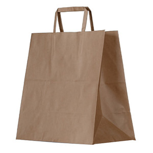 BAG BROWN KRAFT /FLAT PAPER HANDLE/MEDIUM 200PC/CTN - BCB-F-M