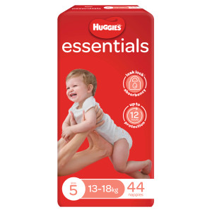 HUGGIES ESSENTIALS NAPPIES SIZE 5 - WALKER (15-18KG) - CARTON OF 176 (44 X 4) - 21036 HUGGIES ESSENTIALS NAPPIES SIZE 5 - WALKER (15-18KG) - CARTON OF 176 (44 X 4) - 21036