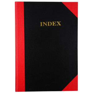 NOTEBOOK A4 RED & BLACK GOLD FOIL PRINTED COVER WITH INDEX 100 PAGES