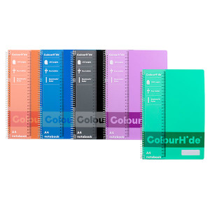 NOTEBOOK A4 240 PAGES ASSORTED COLOURS - COLOURHIDE
