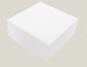 CAKE BOX SQUARE WHITE 10 X 10 X 4 INCH - PACK OF 100 - B104-500