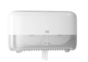 TORK T7 TWIN CORELESS MEDIUM TOILET ROLL DISPENSER WHITE - 558040