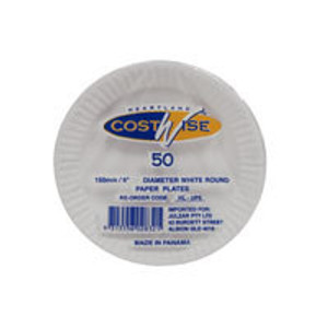 PLATE PAPER UNCOATED 150MM - 6" (CARTON OF 1000) - COSTWISE