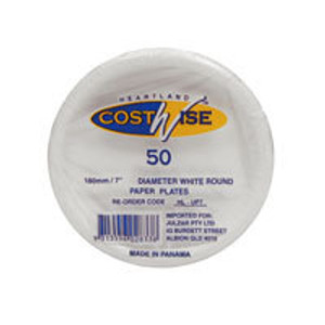 PLATE PAPER UNCOATED 180MM - 7" (CARTON OF 1000) - COSTWISE