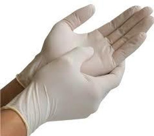 GLOVES LATEX LIGHTLY POWDERED N/STERILE (BOX OF 100)  - LARGE