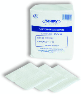 GAUZE SWAB 8PLY 7.5CM X 7.5CM (PACK OF 100)