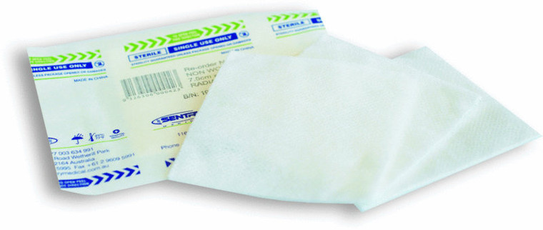 NON WOVEN STERILE SWAB 4PLY X 2'S 7.5CM X 7.5CM (PACK OF 50)