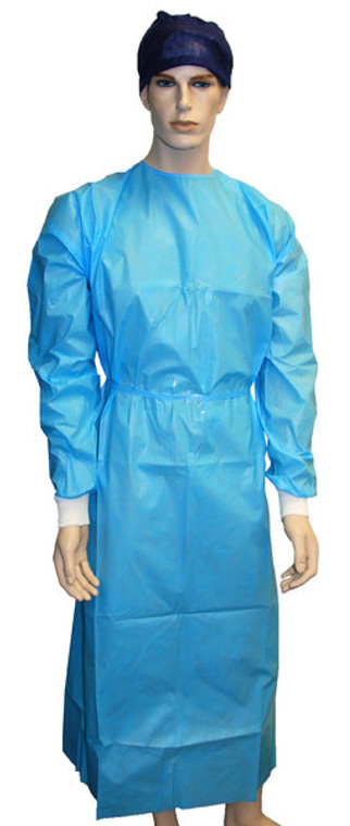 OWEAR® BLUE WATERPROOF IMPERVIOUS GOWN WITH SOFT CUFF (BOX OF 50)