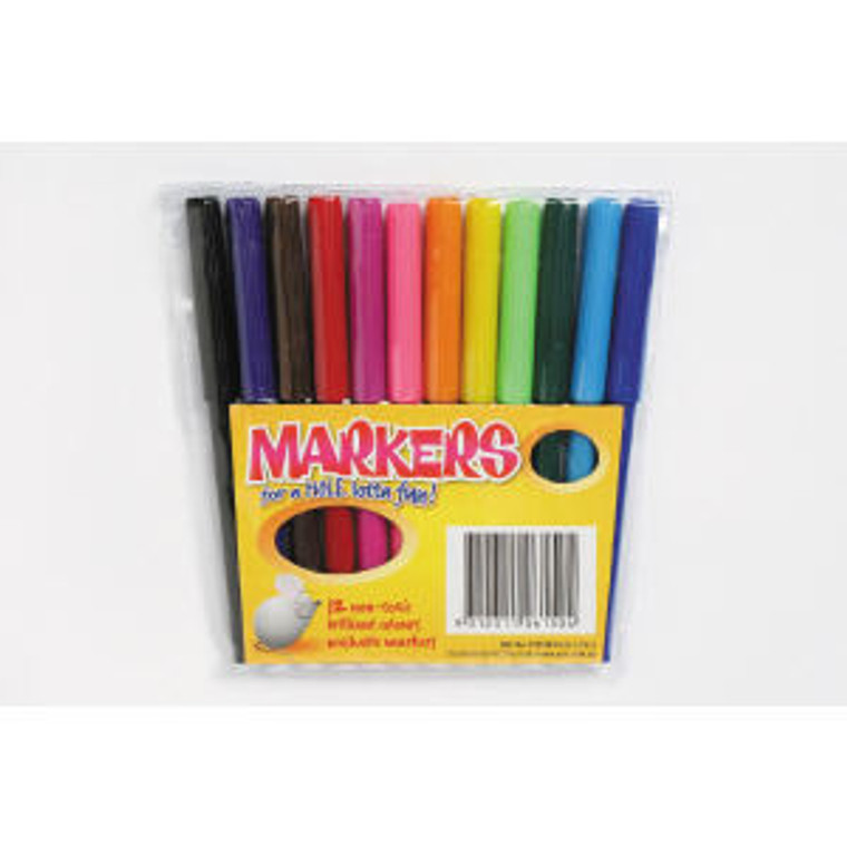 MARKERS COLOURED (PACK OF 12) - MARBIG