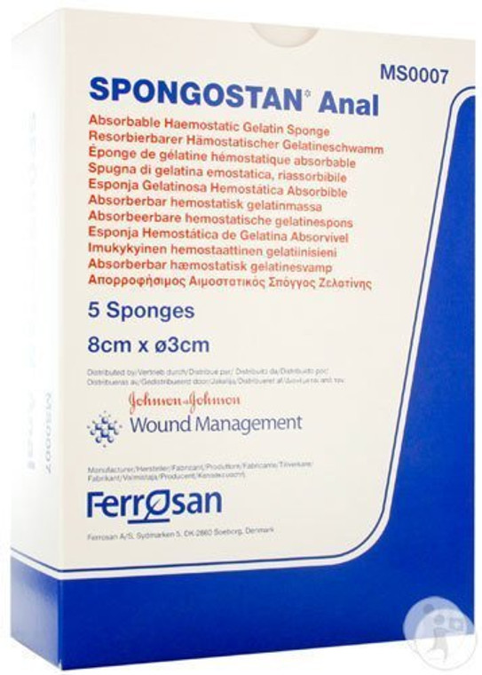 SPONGONSTAN ANAL SPONGES 80MM X 30MM (BOX OF 5)