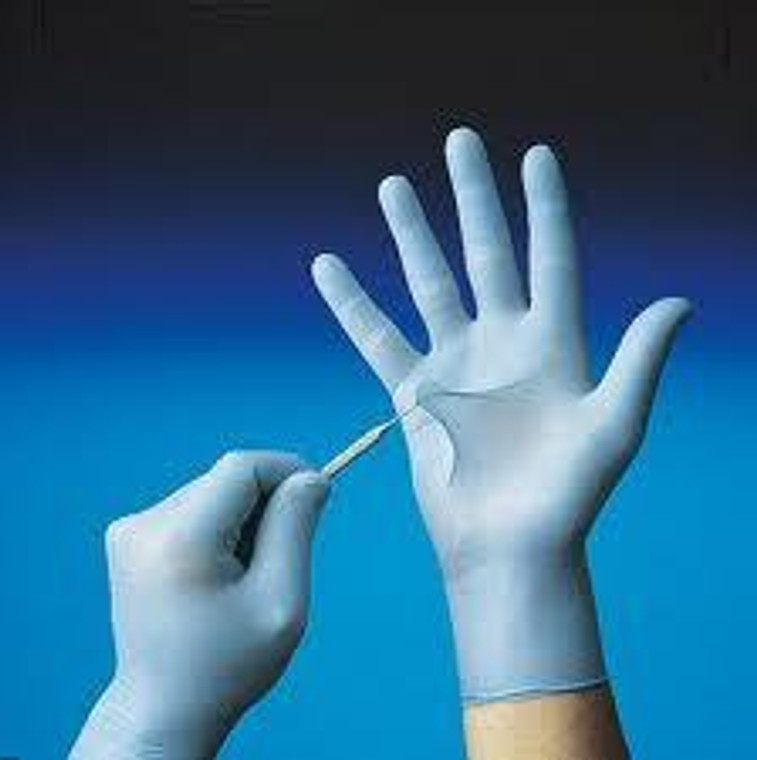 GLOVES NITRILE POWDER FREE NON STERILE LONG CUFF 300MM BOX OF 100 BLUE PLUS - MEDIUM