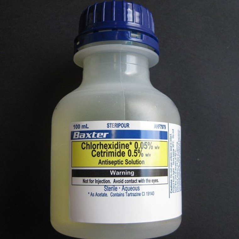 CHLORHEXIDINE 0.015% & CETRIMIDE 0.15% ANTISEPTIC SOLUTION 100ML