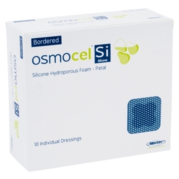 OSMOCEL SI SILICONE HYDROPOROUS FOAM PETAL BORDERED DRESSING 7.5CM X 7.5CM (BOX OF 10)