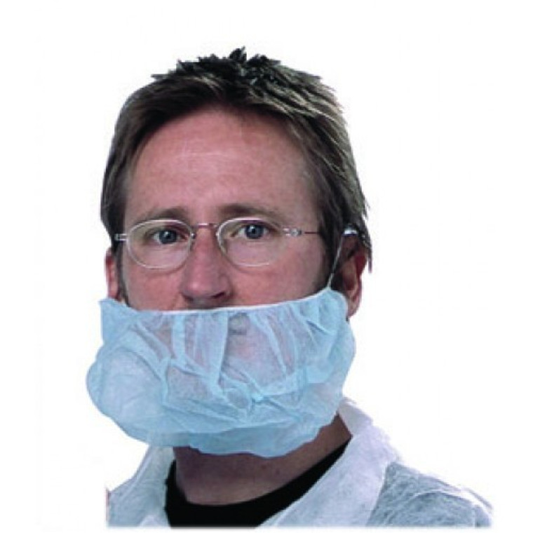 DISPOSABLE BEARD COVER DOUBLE LOOP LATEX FREE BLUE (CARTON OF 500)