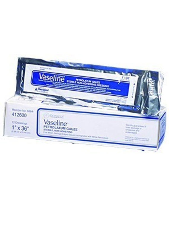 VASELINE GAUZE PACKING 1" X 36" (BOX OF 12)