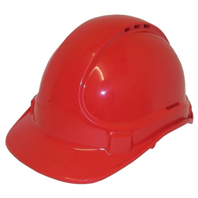 RED VENTED SAFETY HARD HATS