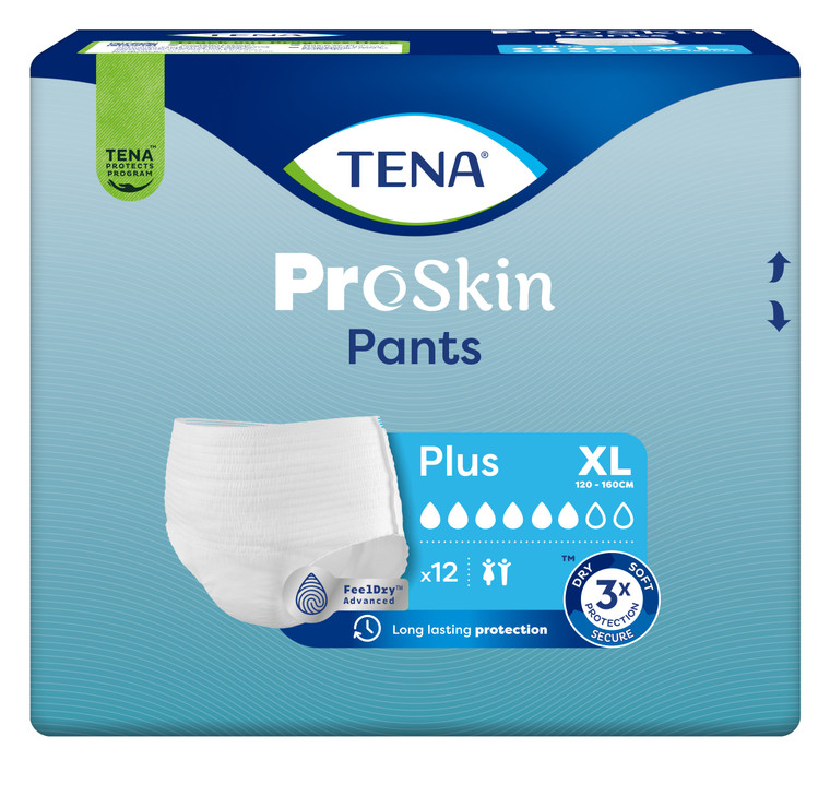 TENA PROSKIN PANTS PLUS X-LARGE (120CM - 160CM) WAIST- CARTON OF 48 (4 X 12) 792727
