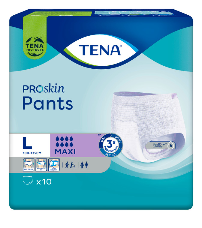 TENA PANTS MAXI LARGE 100 - 135CM WAIST PROSKIN - 794623 - CARTON OF 40 (4 X 10)