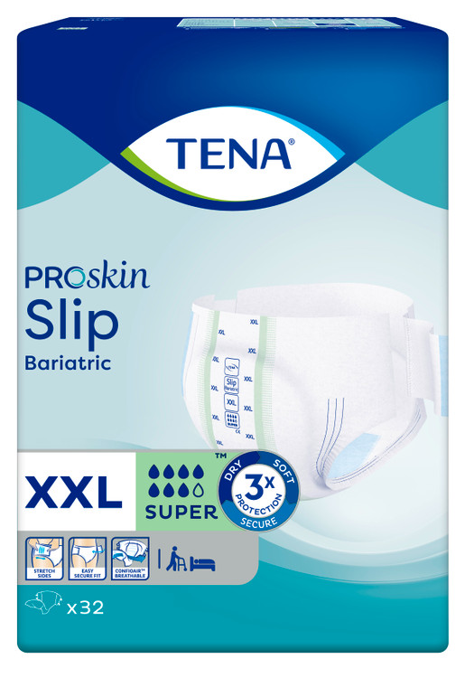 TENA SLIP BARIATRIC SUPER XXL - 61490 - CARTON OF 64 (2 X 32)