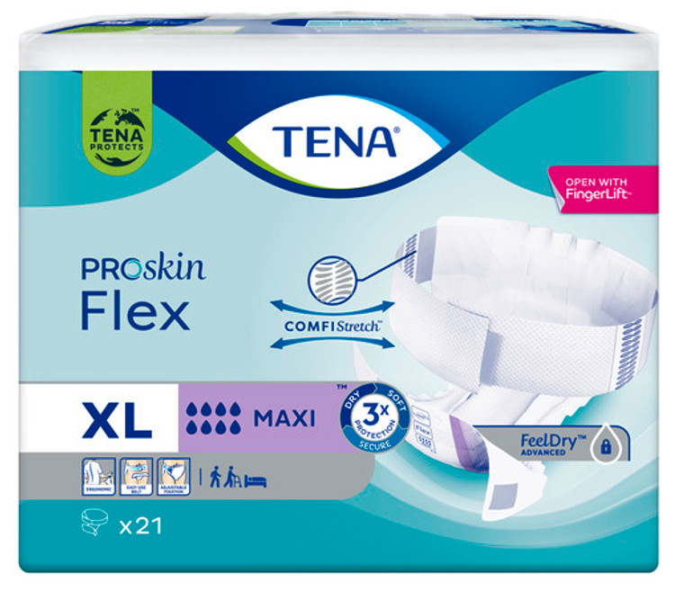 TENA FLEX PROSKIN MAXI XL - 725000 - CARTON OF 63 (3 X 21)