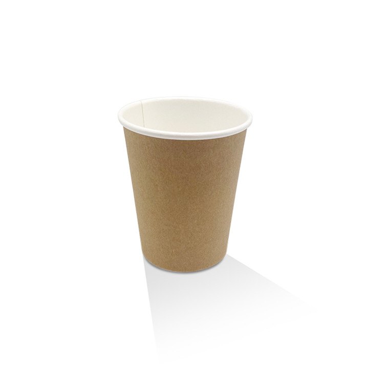 CUP PAPER COFFEE SINGLE WALL 8OZ BROWN KRAFT (CTN OF 1000) - KHC8S (80MM DIAM)