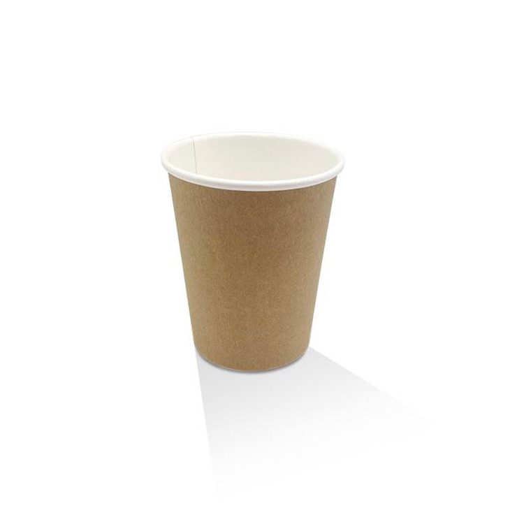 CUP PAPER COFFEE SINGLE WALL 8OZ BROWN KRAFT - CARTON OF 1000 - KHC8S90 (90MM DIAM)