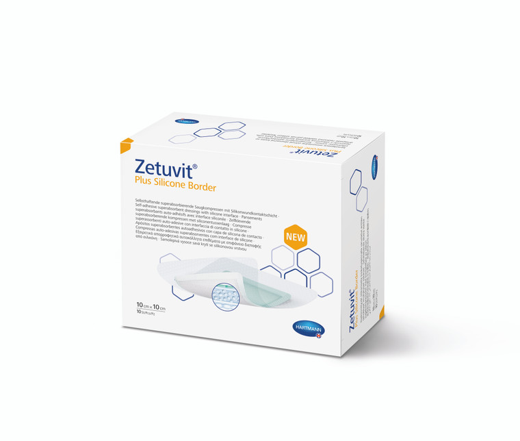 ZETUVIT PLUS SIL BORDER 10X10CM - BOX 10 - 413910