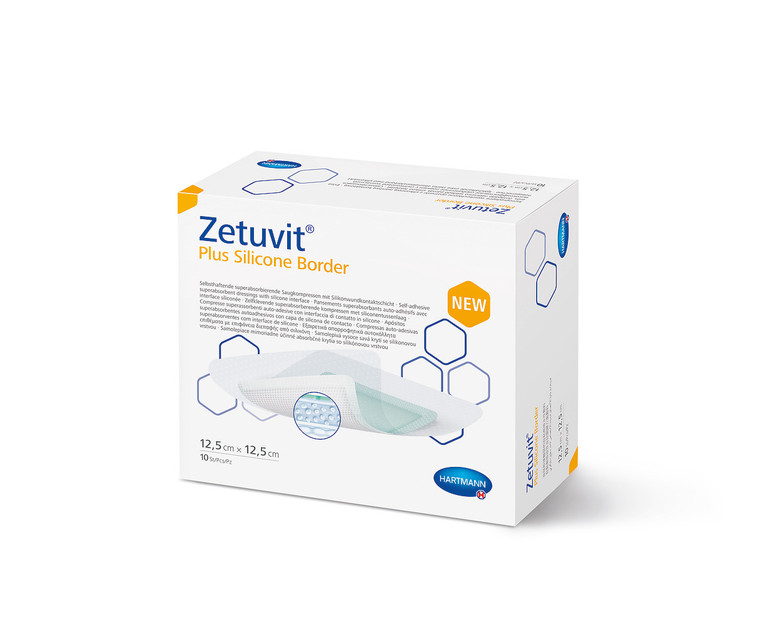 ZETUVIT PLUS SILICONE BORDER DRESSING 12.5CM X 12.5CM (BOX OF 10) - 413920