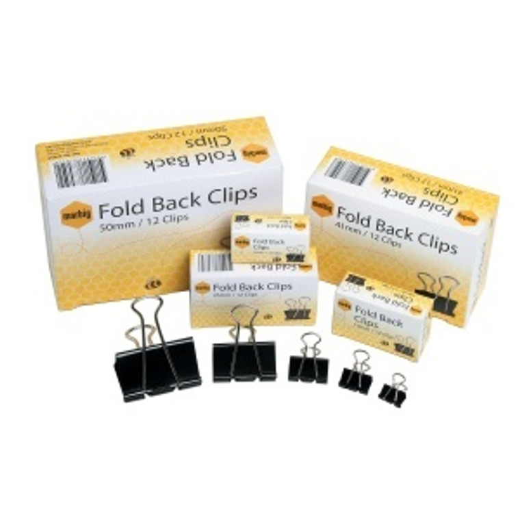 FOLD BACK CLIPS 41MM (BOX OF 12) - MARBIG