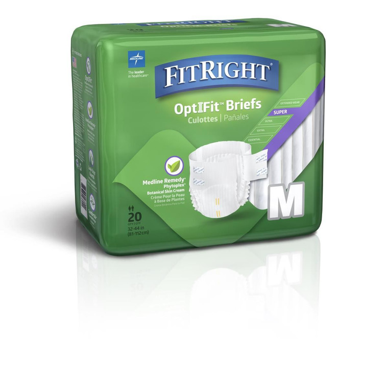 MEDLINE FITRIGHT SUPER BRIEFS WITH REMEDY 1620ML (M) 81CM-107CM - CARTON 80 - FITRESTOREMD