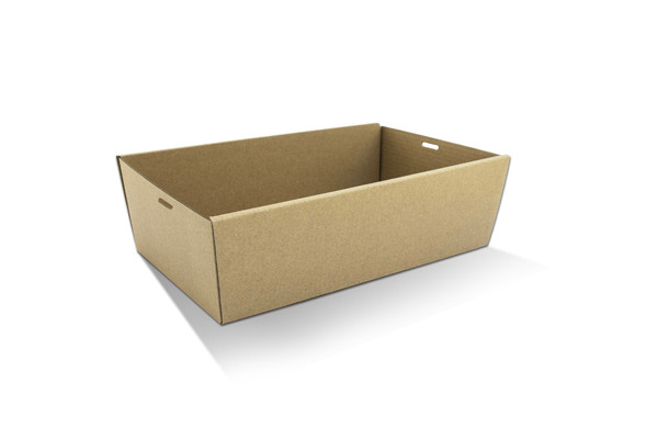 CATERING BOX BOTTOM KRAFT (360MM X 254MM X 80MM) CARTON OF 50 - MEDIUM - BCTM