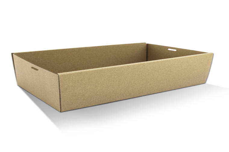 CATERING BOX BOTTOM KRAFT (560MM X 255MM X 80MM) CARTON OF 50 - LARGE - BCTL