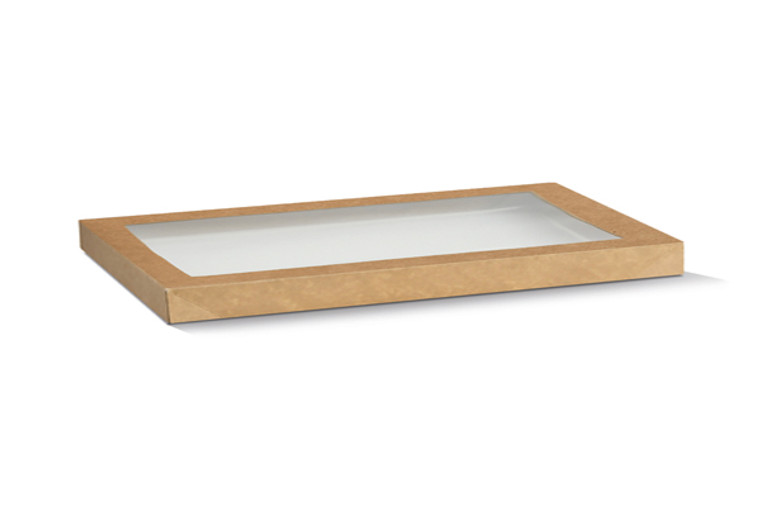 LID TO SUIT KRAFT CATERING BOX WITH CLEAR WINDOW (SUITS 35965) CTN OF 100 - LARGE - KCTLL