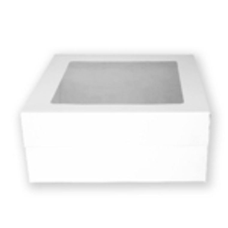 SQUARE WINDOW WHITE CAKE BOX 10" - PACK OF 100
