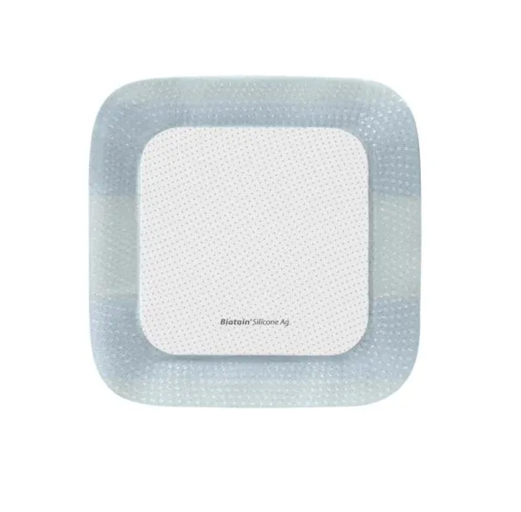 BIATAIN SILICONE AG ADHESIVE FOAM DRESSING 12.5CM X 12.5CM - BOX OF 5 - 39638