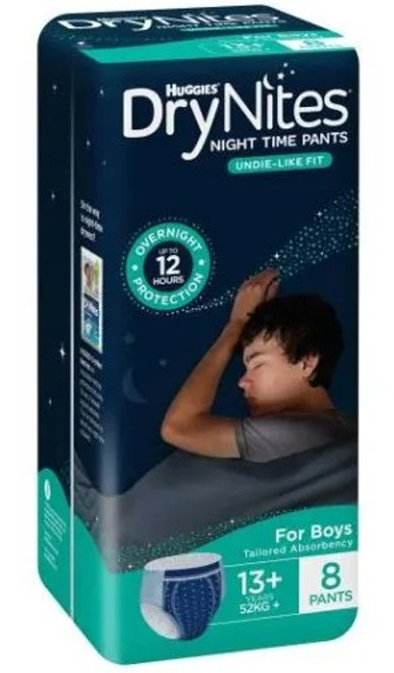 DRYNITES NIGHT TIME PANTS BOYS 13+  YRS - CARTON OF 24 (8 X 3) - 21509