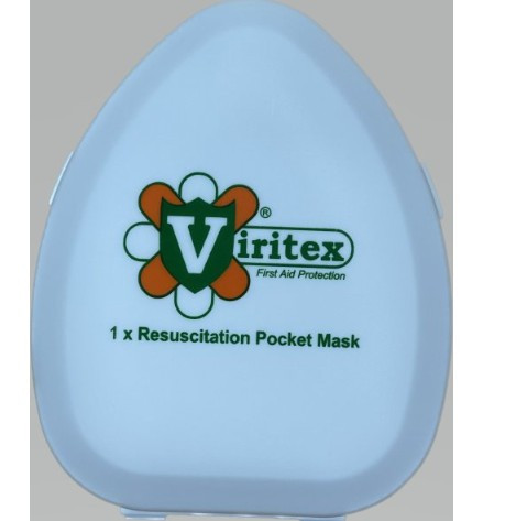 CPR POCKET MASK WITH 02 PORT IN PLASTIC CASE - VIRTEX