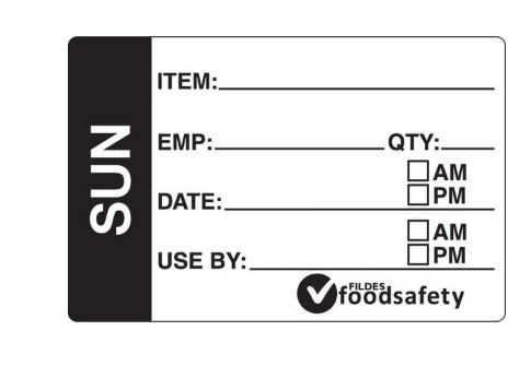 PREP LABELS REMOVABLE 49 X 75MM - SUNDAY - ROLL