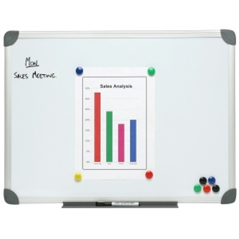 WHITEBOARD COMMERCIAL ALUMINIUM FRAME MAGNETIC 900 X 1500 BOONE