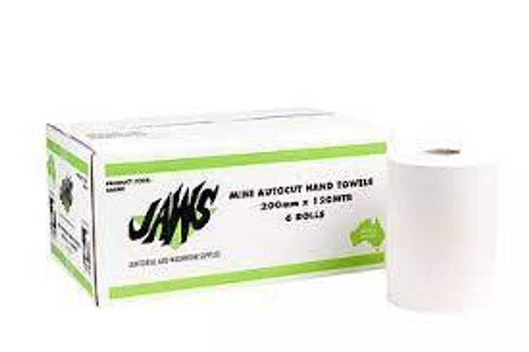 JAWS AUTO CUT TOWEL FOOD WHITE 120M (CARTON OF 6)