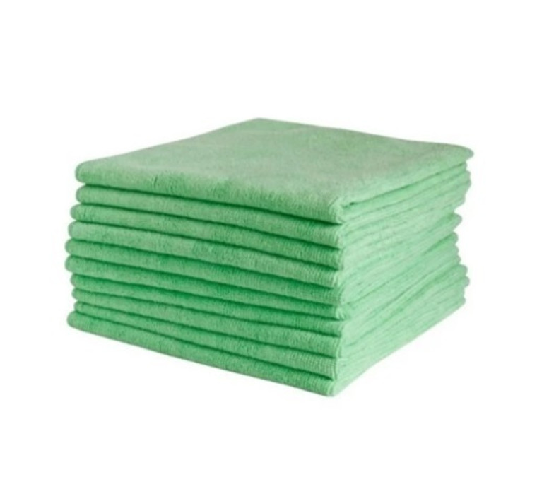 MICROFIBRE CLOTH 40CM X 40CM GREEN (PACK OF 5)