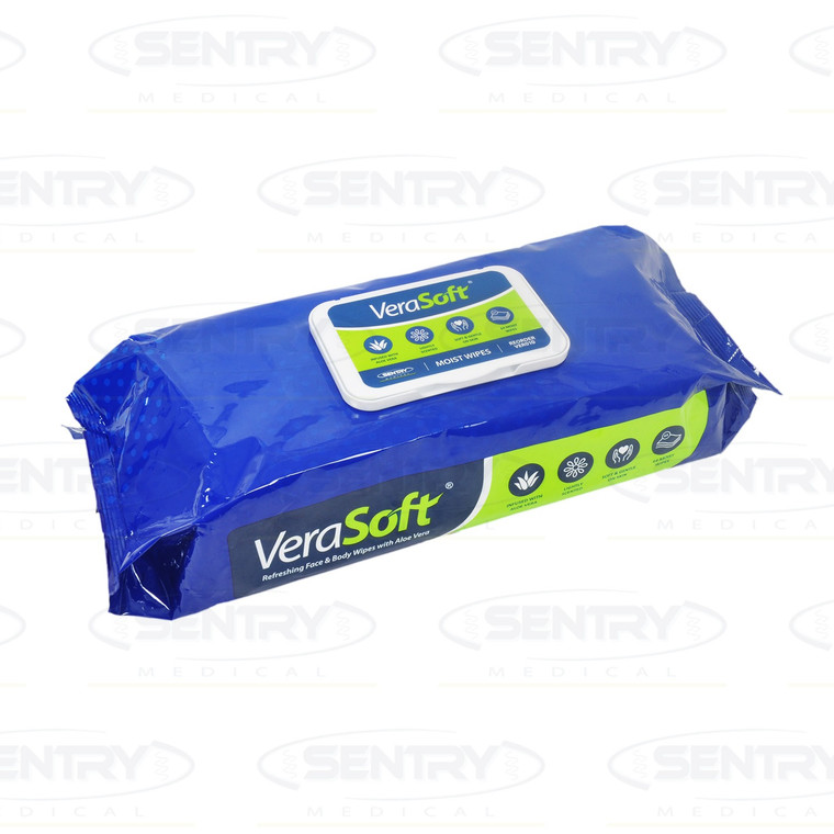 VERASOFT MOIST WIPES LARGE 320MM X 225MM (PACK OF 64) - ORDER 12 PACKS TO RECEIVE 1 FULL CARTON