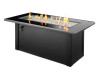 Monte Carlo Crystal Fire Pit  Table with Black Glass Top (MCR-1242-BLK-K)