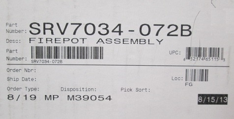 Heatilator & Quadra-Fire Firepot Assembly - SRV7034-072B
