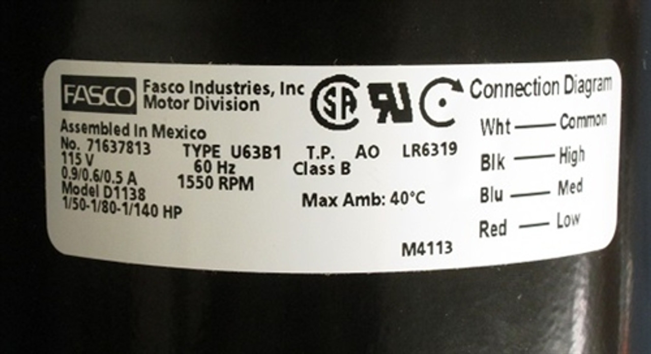 Buck 3 Speed Blower Motor 1mbs1